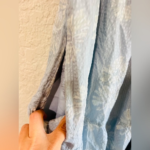 Madewell Silk Lucie Smocked Mini Dress in Moody Blue size XL - Picture 10 of 14